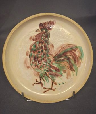 Raphaël GIARRUSSO (1925-1986) Assiette en céramique émaillée…
