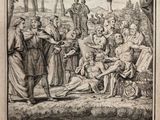 une gravure représentant une scène tirée d'un ouvrage sur la vie de Jésus