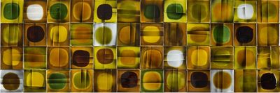 a picture of a picture of a wall made up of circles