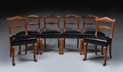 ANGLETERRE, début XIXème Suite de six chaises en bois moulur… - Photo 1