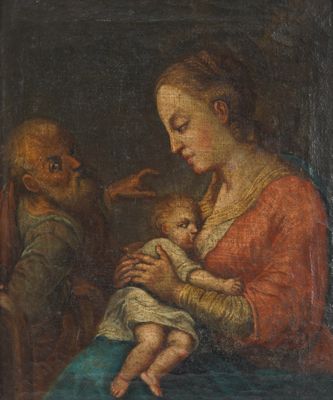 an image of a painting of a woman holding a baby