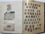 an open book with a lot of stamps on it