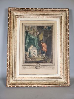 an old picture of a painting of a woman and child