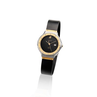 HUBLOT MDM ANNEES 90 Montre bracelet en or jaune 18K et acie…