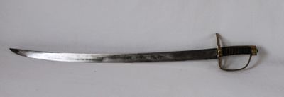 Sabre de cavalerie, monture laiton à plateau ovoïde ajouré, …
