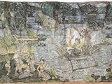 une image d'une tapisserie accrochée au mur