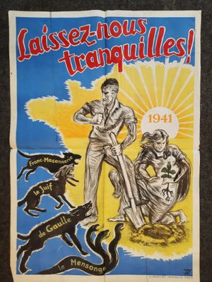 une affiche de film représentant un homme et deux chiens