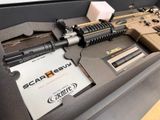 a gun that is sitting in a case on a table