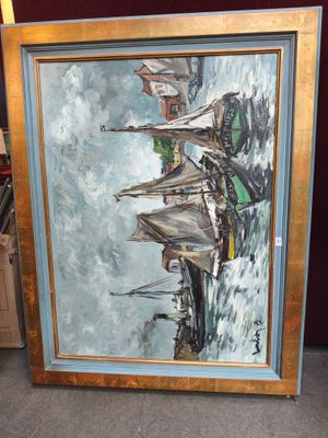 une image d'un tableau représentant un voilier dans l'eau