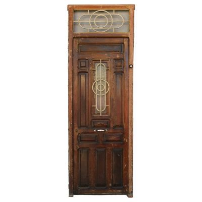 an image of a wooden door with a glass window