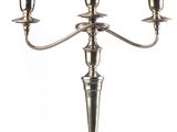 an image of a silver candelier with three candles on it