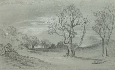 DAMOUR Charles, 1813-1860, Plaine aux arbres, 20 Janv. - Photo 1