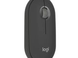 logge wireless mouse with a black button on a white background