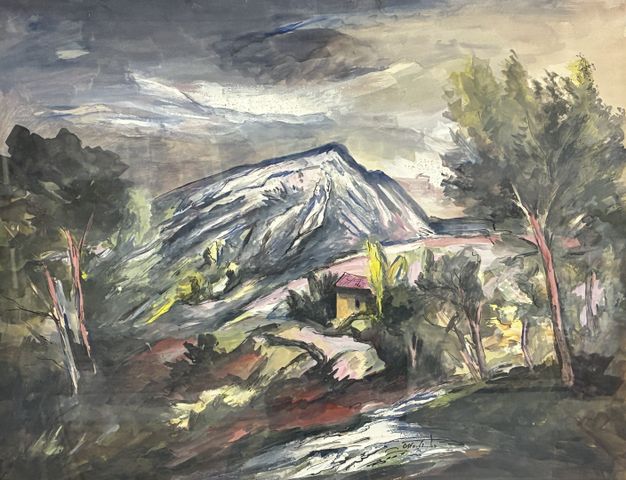 OSTERLIND Anders (1887-1960) « La montagne Saint victoire ». Goua...