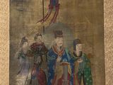 an image of a painting of a group of people riding on a horse
