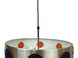 a lamp that is hanging from the ceiling in the room