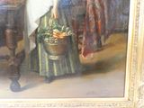 un tableau représentant une femme tenant un panier de légumes
