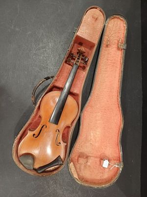 H.GLOTELLE - Violon en bois avec étiquette et étui. - Photo 1