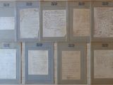 many old papers on the wall of this room