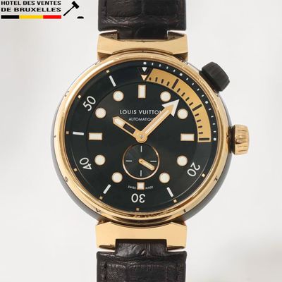 Montre Louis Vu Vu Vu Vu avec cadran noir et boîtier doré