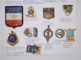 a lot of badges that are on a piece of paper