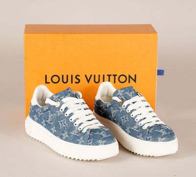 baskets en denim Louis Vuitton à semelles blanches