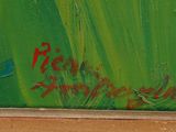 a painting on the wall of a building that has graffiti on it