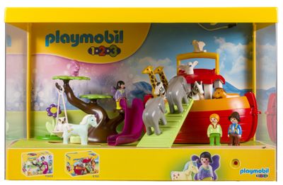 Coffret de jeu Playmobil avec des animaux et un bateau