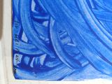 a picture of a picture of a blue painting on the wall