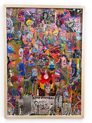 an image of a painting with many different images on it