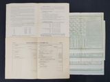 three pages of paper with numbers and instructions on a table