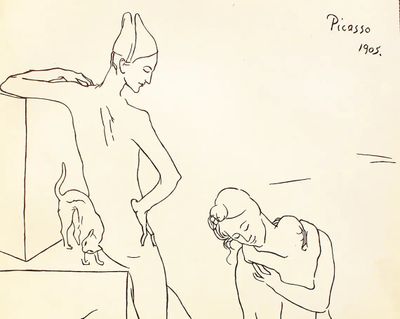 Pablo Picasso "Le bain de l'enfant", peint par Pablo Picasso…