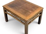 an image of a wooden table with a square top on a white background