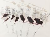 an image of a drawing of a group of birds sitting on a wire
