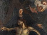 an image of a painting of jesus on the cross with other people