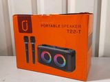 the box of the portable speaker is open and ready to be used