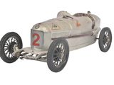 une vieille maquette de voiture de course sur fond blanc