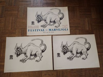 Ecole du XXe siècle, Lot de deux gravures figurant un chat g… - Photo 1