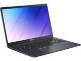 L'ordinateur portable ASUS est ouvert sur un fond blanc, avec un arrière-plan bleu et violet.