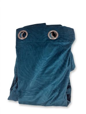 blue tarp with eyelets on top of it on a white background