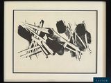 dessin en noir et blanc représentant un ensemble d'outils dans un cadre noir