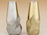 deux vases posés l'un à côté de l'autre sur une table