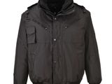 the jacket is black and has a hood on it