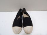 chanel black and white espadrills with chain detail
