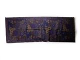 an image of a purple and blue scarf with flowers on it