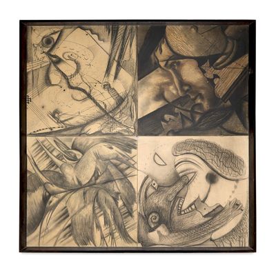 two pictures of a drawing of a man and a woman, one of which is a woman and the other