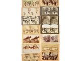 many old photos of people and animals in the picture