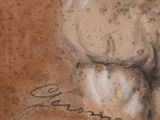 drawing of a cupcake on a piece of brown paper with writing on it