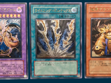 three cards with different designs are displayed on a blue background