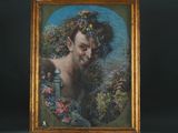 painting of a woman with flowers in her hair in a gold frame